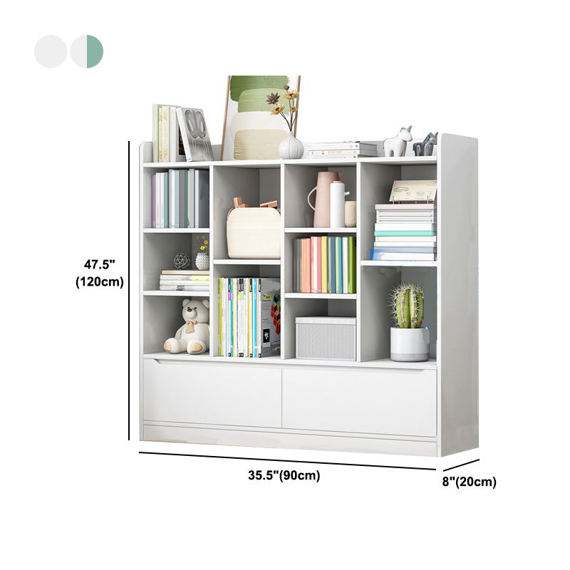 Estantería de madera 8 "D Bookshelf de atrás cerrada con puertas para sala de estar