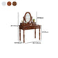 19.68" Wide Rubberwood Vanity Set Make-up Vanity with Drawer and Mirror