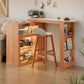 1/2/3 Pieces Bar Stool and Table Set Full Natural Contemporary
