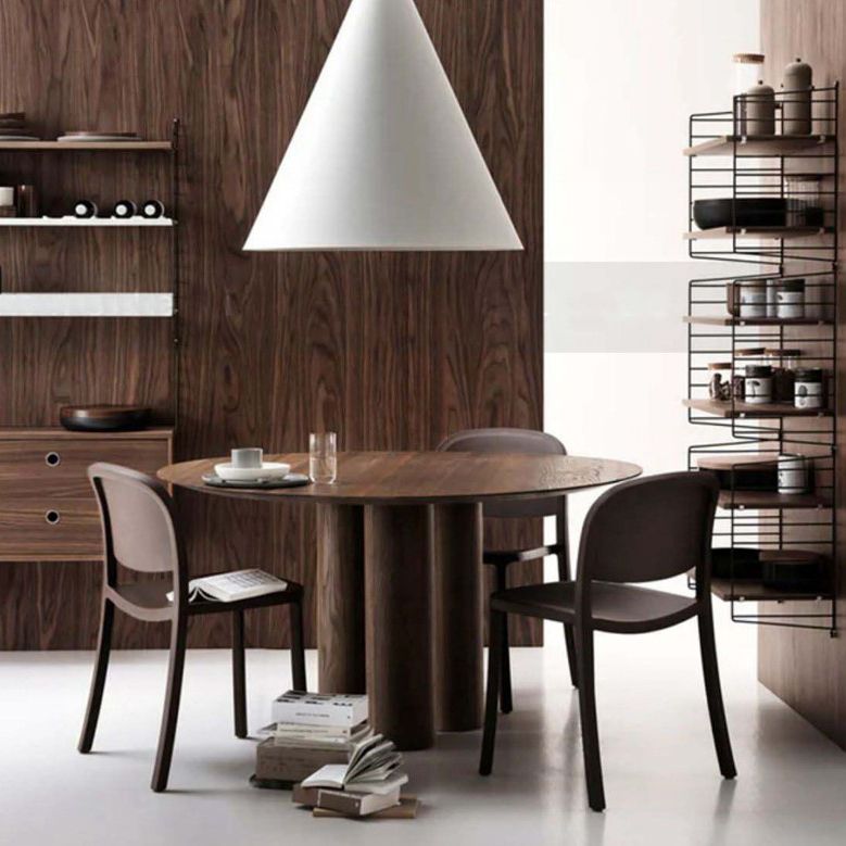 Round Simplicity Style Dining Table Fixed Table with Solid Wood Clearhalo 'Dining Tables & Seating' 'Dining Tables' 'dining_table' 'furn' 'furn_dining_table' 'Furniture' 'furniture_dining_table' 'Kitchen & Dining Furniture' 'kitchen' 'kitchen_dining_table' 1200x1200_6d6adb98-3f4a-403a-92c9-a03e5880a7e7