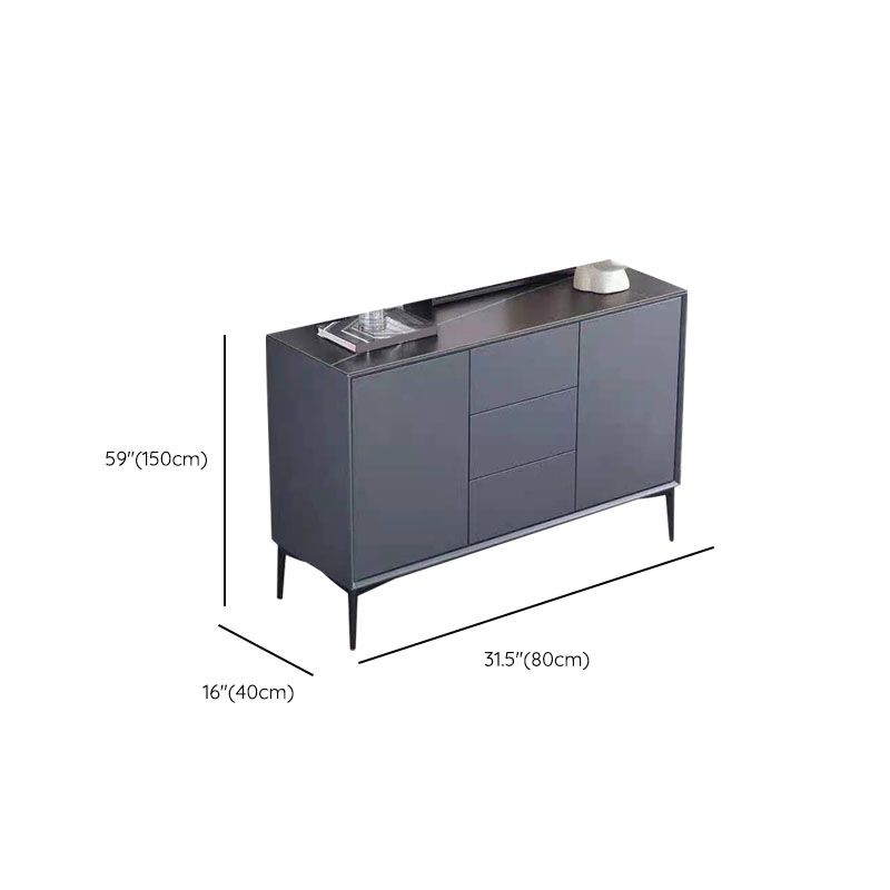 Stone di pietra Scheda laterale in stile moderno con armadi e cassetti