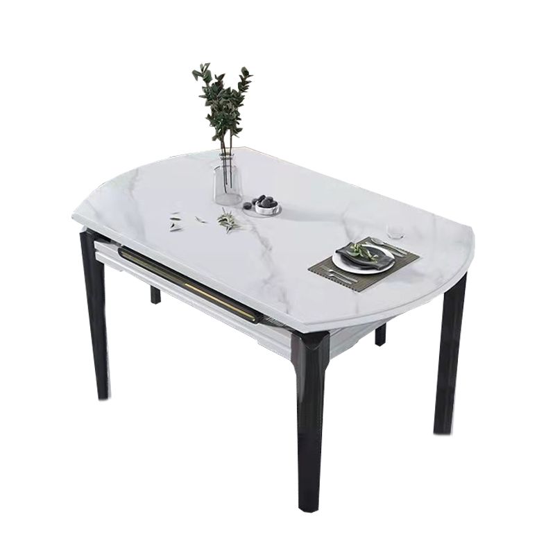 Contemporary Dining Round Table Sintered Stone Table with Wood Legs for Home Clearhalo 'Dining Tables & Seating' 'Dining Tables' 'dining_table' 'furn' 'furn_dining_table' 'Furniture' 'Kitchen & Dining Furniture' 1200x1200_6d6c6342-09a0-456b-b5f9-06d94e6a25da
