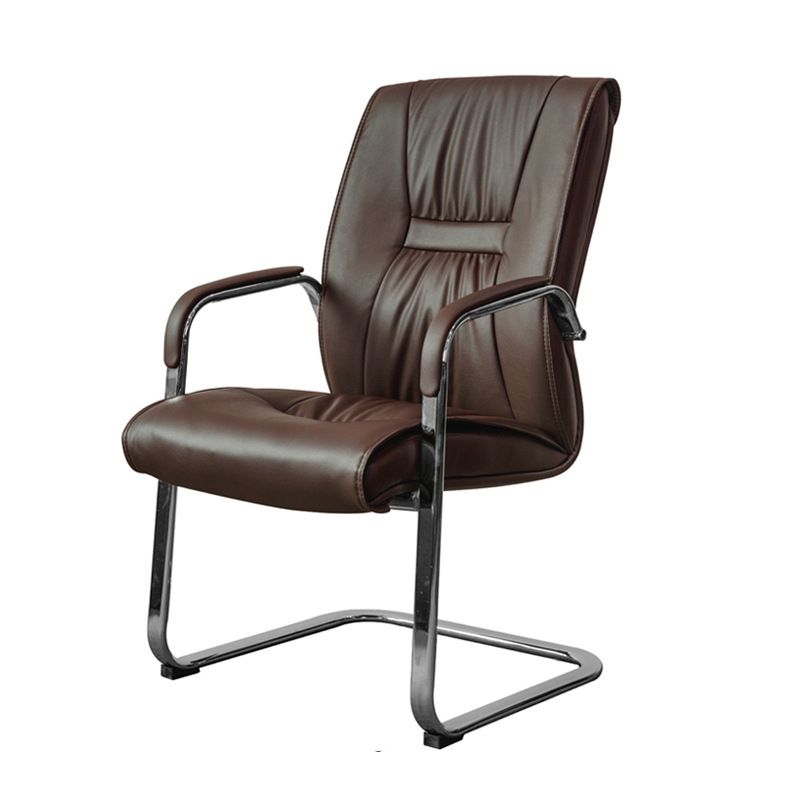 No Distressing Black Arm Chair Faux Leather and Chrome Frame Office Chair Clearhalo 'furn' 'furn_office_chair' 'Furniture' 'Office Chairs' 'Office Furniture' 'office_chair' 1200x1200_6d6cf22d-3beb-43e2-88bb-e2dcee3662ee