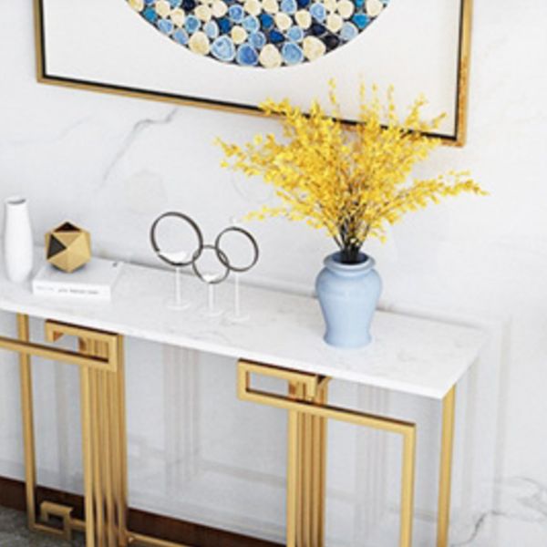 Table de mesa de sofá de la consola de hierro contemporáneo Mesa de mármol de mármol para el salón