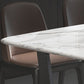 5/7 Pieces Modern White Marble Top Wooden Frame Dining Set for Home Clearhalo 'Dining Room Sets' 'Dining Tables & Seating' 'dining_room_set' 'furn' 'furn_dining_room_set' 'Furniture' 'Kitchen & Dining Furniture' 1200x1200_6d6f2f16-cabe-409d-9336-81f8b29f91f6