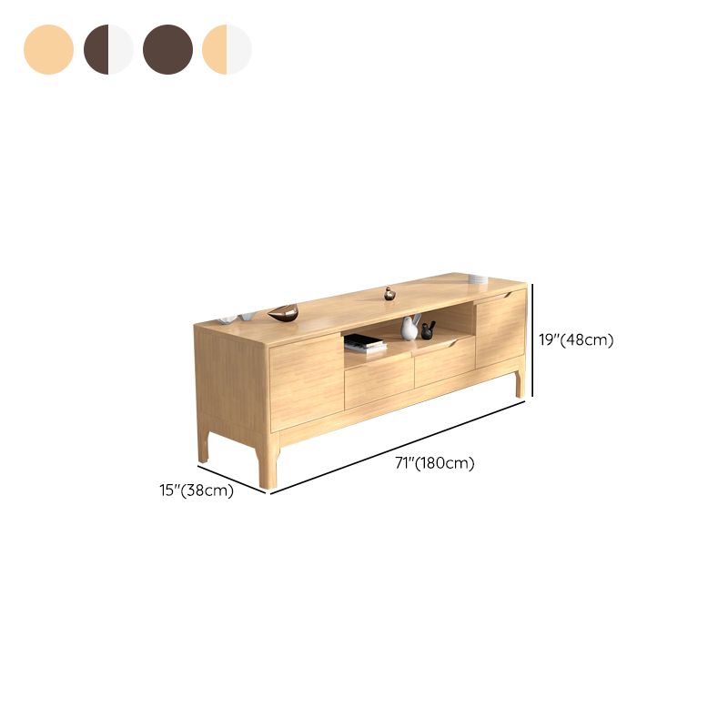 Rubber Wood Media Console Modern 2 Drawers TV Console with Doors Clearhalo 'furn' 'furn_tv_stands_entertainment_centers' 'Furniture' 'Living Room Furniture' 'TV Stands & Entertainment Centers' 'TV Stands & Media Storage Furniture' 'tv_stands_entertainment_centers' 1200x1200_6d6f37ca-0c76-41f8-9dc6-bc6498f386e9