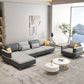 35.43 "Sofá de cuero sintético seccional de alto contenido con cojines de almohada