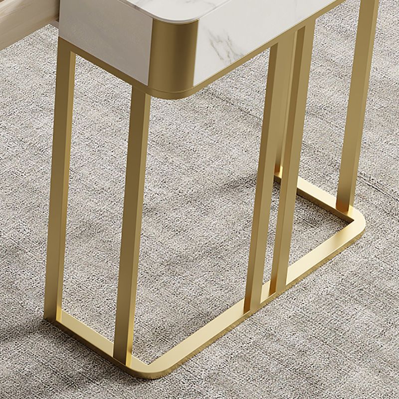 Escritorio de oficina rectangular en el hogar u oficina con escritorio de escritura base de metal