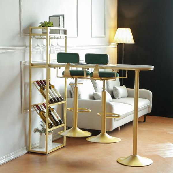 Specialty Pub Table Glam Bar Height 41-inch Bar Table with Wine Rack Clearhalo 'Bar Furniture' 'Bar Tables' 'bar_tables' 'furn' 'furn_bar_tables' 'Furniture' 'Kitchen & Dining Furniture' 1200x1200_6d70a843-a8b4-4fd8-9c94-98d5f4ad9b2e