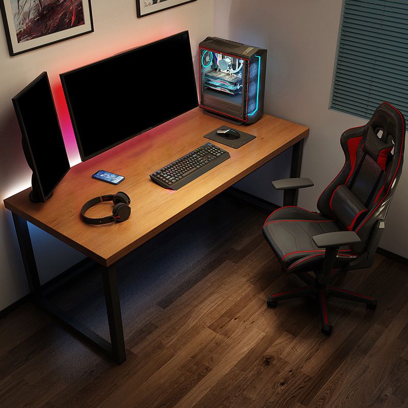 Solid Wood Rectangular Gaming Desk Sled Base 29.53" Tall Computer Desk Clearhalo 'furn' 'furn_office_desk' 'Furniture' 'Office Desks' 'Office Furniture' 'office_desk' 1200x1200_6d7148d8-295c-4778-b9ab-a5a5438f112f