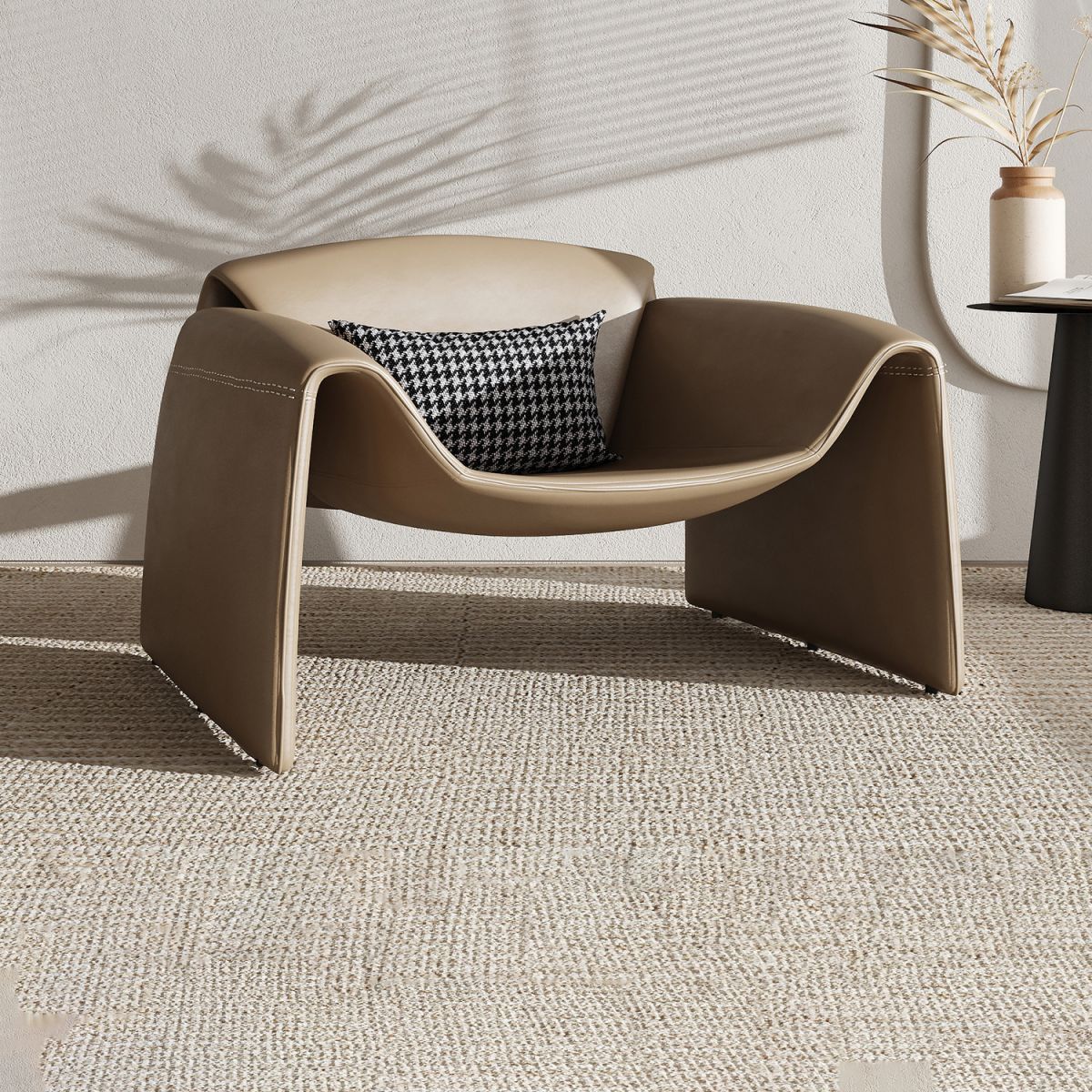 38.18" Wide Faux Leather Armchair Upholstered Pillow Back Accent Chair Clearhalo 'Accent Chairs' 'accent_chairs' 'Chairs & Seating' 'furn' 'furn_accent_chairs' 'Furniture' 'Living Room Furniture' 1200x1200_6d7260a1-7367-4fec-bd09-f8c7cf24a761