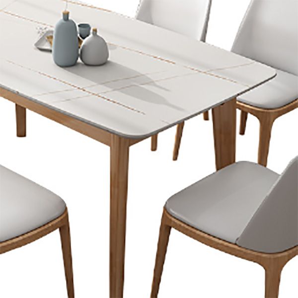 Mesa de comedor Simplicity, muebles rectangulares de piedra en blanco