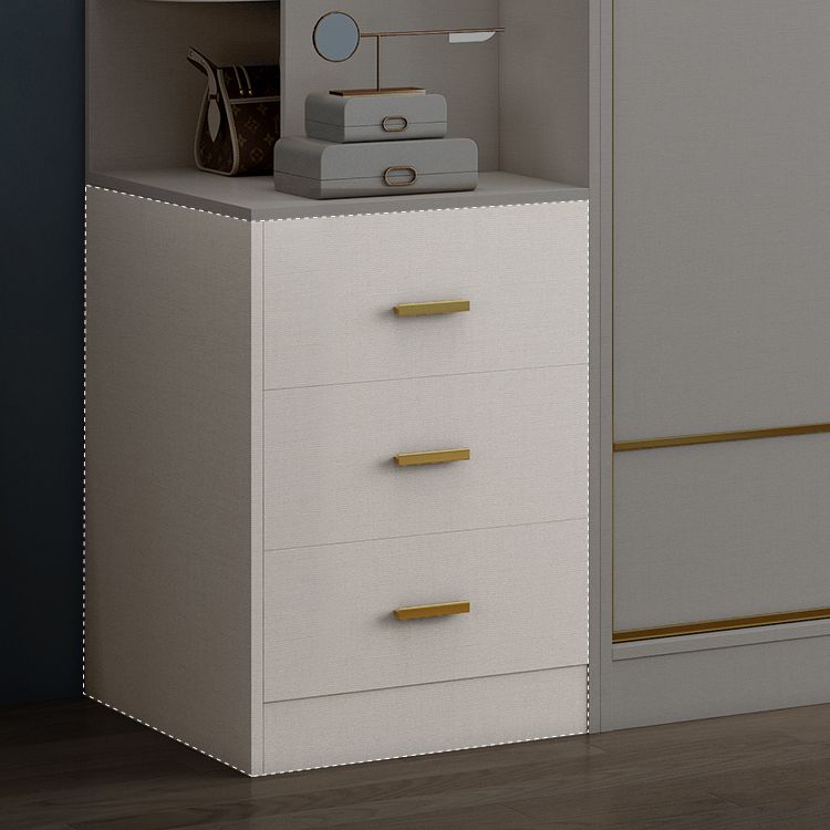 White Colour Wooden Wardrobe Modern Cloth Rod Included Wardrobe Closet