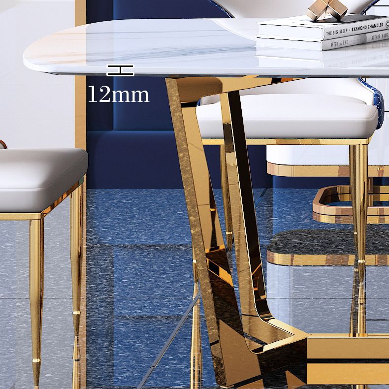 Glam Style Dining Sintered Stone Table Dining Rectangle Table for Kitchen Clearhalo 'Dining Tables & Seating' 'Dining Tables' 'dining_table' 'furn' 'furn_dining_table' 'Furniture' 'Kitchen & Dining Furniture' 1200x1200_6d7483da-b8f8-4b0a-98b9-b4bacffa4cb5