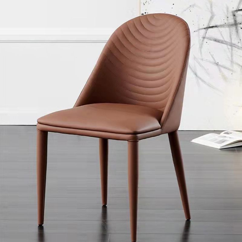 Metal Base Indoor Dining Chair 19'' Wide Parsons Leather Chair for Restaurant Clearhalo ' kitchen&dining_furn' 'Dining Chairs' 'Dining Tables & Seating' 'dining_chair' 'furn' 'furn_dining_chair' 'Furniture' 'furniture_dining_chair' 'Kitchen & Dining Furniture' 'kitchen' 1200x1200_6d7591e9-f602-45d5-8904-40fac9b6cdbf