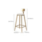 Glam Armless Backrest Counter Stool Iron Bar Stool with Cushion and Pedal for Balcony