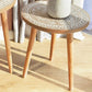 Solid Wood Round Side End Table Rustic 3 Legs End Slide Table