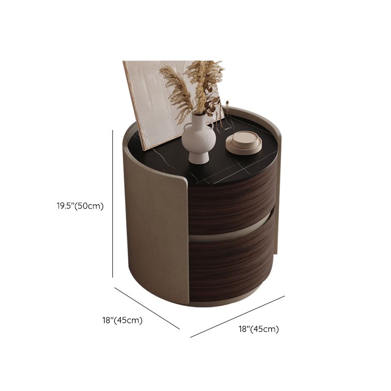 引き出し付きの現代的なベッドサイドキャビネットアンティーク仕上げナイトスタンド