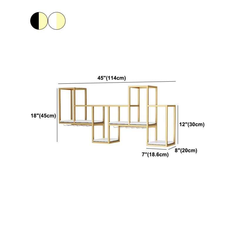Pastilla de vino montada en la pared de metal Rack de vino de 7.8 "W con soporte de vallas