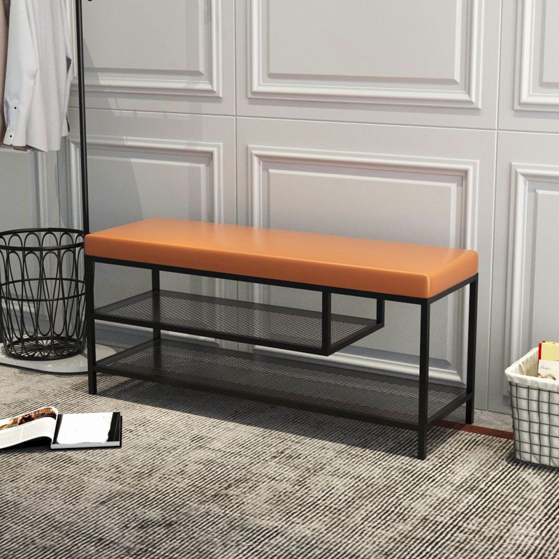 Banc de siège moderne mousse amortie de 17,72 pouces h avec rangement de chaussures
