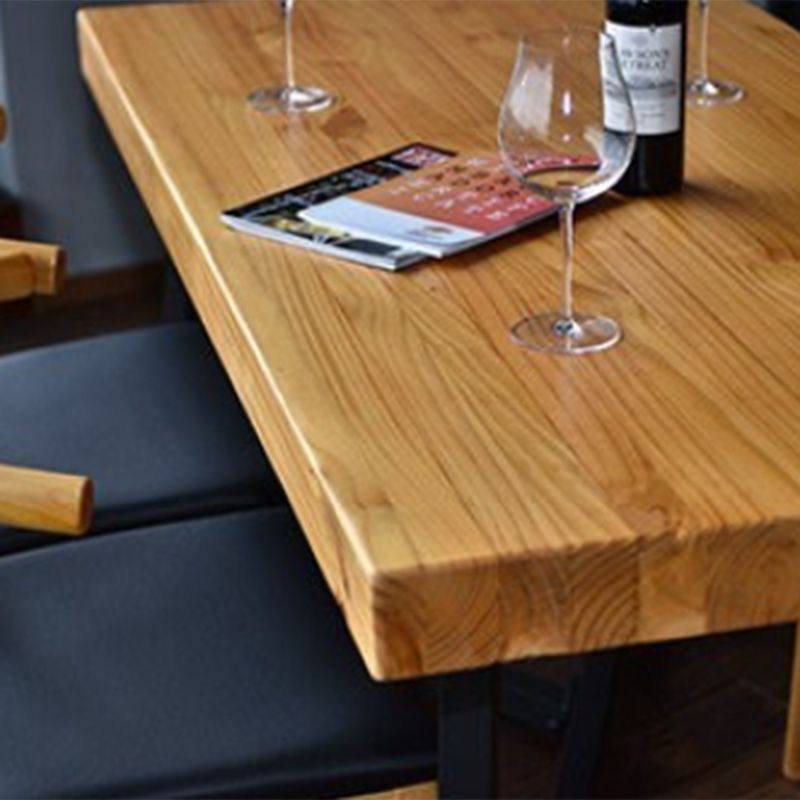 Natural Finish Solid Wood Dining Set 1/2/5 Pcs Industrial Dinette Table Set for Home Clearhalo 'Dining Room Sets' 'Dining Tables & Seating' 'dining_room_set' 'furn' 'furn_dining_room_set' 'Furniture' 'Kitchen & Dining Furniture' 1200x1200_6d7877ce-bacd-4681-871e-c07cb5ae6e40