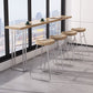 Pine Wood Bar Dining Table Modern Rectangle Bar Table with Double Pedestal for Balcony Clearhalo 'Bar Furniture' 'Bar Tables' 'bar_tables' 'furn' 'furn_bar_tables' 'Furniture' 'furniture_bar_tables' 'Kitchen & Dining Furniture' 1200x1200_6d791c52-58f2-4ffd-b6a4-352e64b0ecc7
