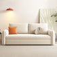 Glam Styled Metal Frame Sleeper Sofa Upholstered Square Arms Sofa Bed