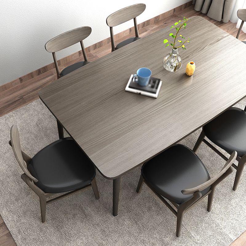 Rectangle Whit Oak Wooden Table Modern Dining Table with 4 Legs in Walnut Clearhalo ' dining_table' 'Dining Tables & Seating' 'Dining Tables' 'furn' 'furn_dining_table' 'Furniture' 'furniture_dining_table' 'Kitchen & Dining Furniture' 'kitchen&dining_furn' 'kitchen' 'kitchen_dining_table' 1200x1200_6d7a223c-2ae1-4b0e-85ad-de452dc120f3