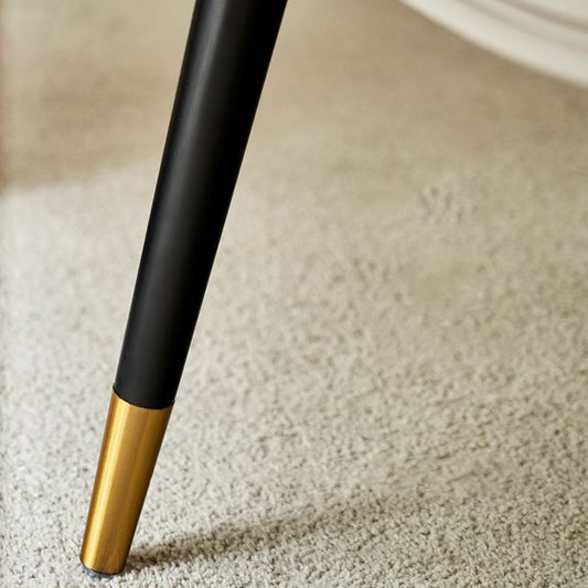 Glamstil gepolsterte massive Holzbasis Haus Dining Armstuhl