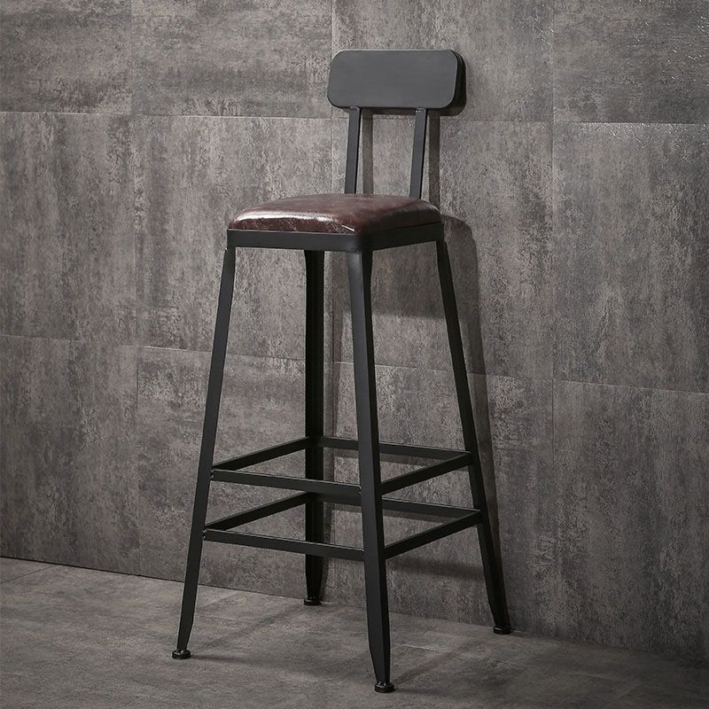 Wooden Square Seat Barstool Industrial Metal Counter Stool with Backrest Clearhalo 'Bar Furniture' 'Bar Stools' 'bar_stools' 'furn' 'furn_bar_stools' 'furniture_bar_stools' 'Kitchen & Dining Furniture' 'kitchen&dining_furn' 'kitchen' 'kitchen_furn' Furniture' 1200x1200_6d7de50c-87ee-4f90-ae63-88dfe55ee7f1