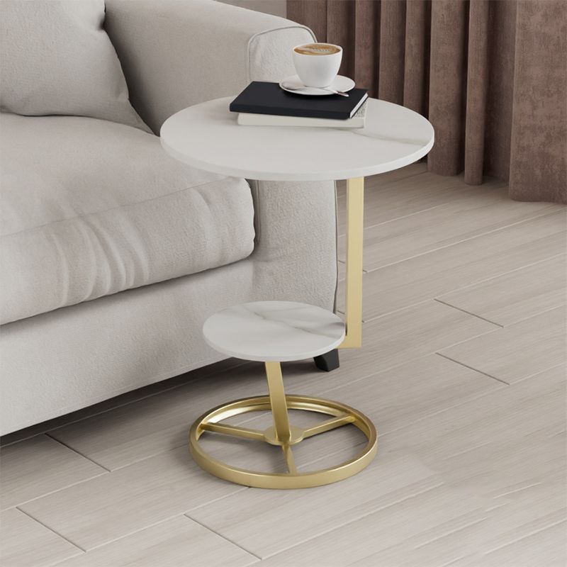 Modern Abstract Corner Table Round Slate Side End Table for Living Room Clearhalo 'Coffee & Accent Tables' 'End & Side Tables' 'end_side_tables' 'furn' 'furn_end_side_tables' 'Furniture' 'Living Room Furniture' 1200x1200_6d7f9ac7-88d5-43ac-8384-eece3c974084