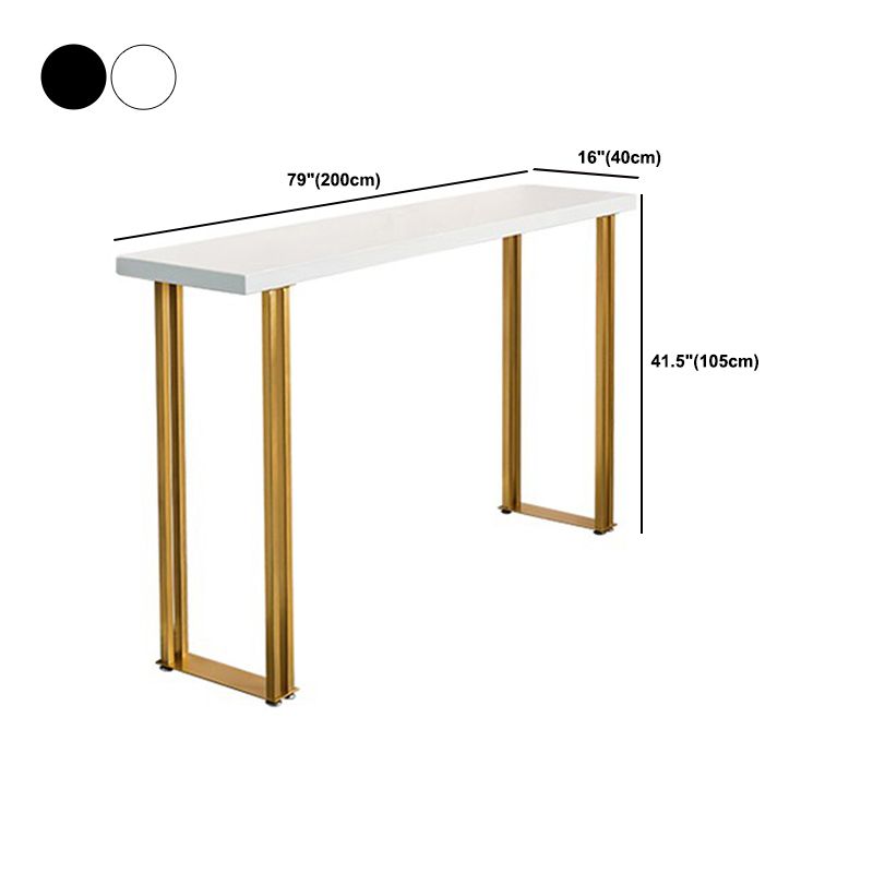 Glam Style Bar Table 42-inch Height Wood Top Bistro Table with Gold Pedestal Clearhalo 'Bar Furniture' 'Bar Tables' 'bar_tables' 'furn' 'furn_bar_tables' 'Furniture' 'Kitchen & Dining Furniture' 1200x1200_6d7fa8b5-aac7-495d-bd98-c997a6d1b7ce