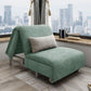 Green Armless Sofa Futon Foldable Pillow Included Futon Sofa Bed