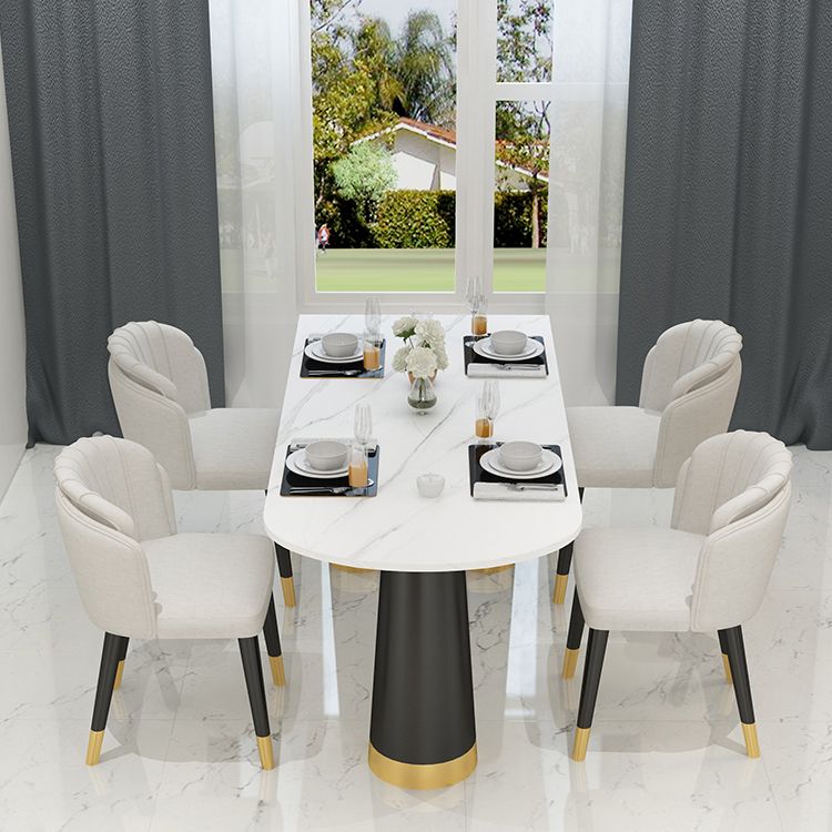 Metal Modern Free Form Dining Table Sintered Stone Top Table with 3 Legs Clearhalo ' dining_table' 'Dining Tables & Seating' 'Dining Tables' 'furn' 'furn_dining_table' 'Furniture' 'furniture_dining_table' 'Kitchen & Dining Furniture' 'kitchen&dining_furn' 'kitchen' 'kitchen_dining_table' 1200x1200_6d8309d7-6c18-4878-85ab-cce4f699b305