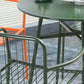Industrial Patio Dining Side Chair Metal Slat Back Arm Chair