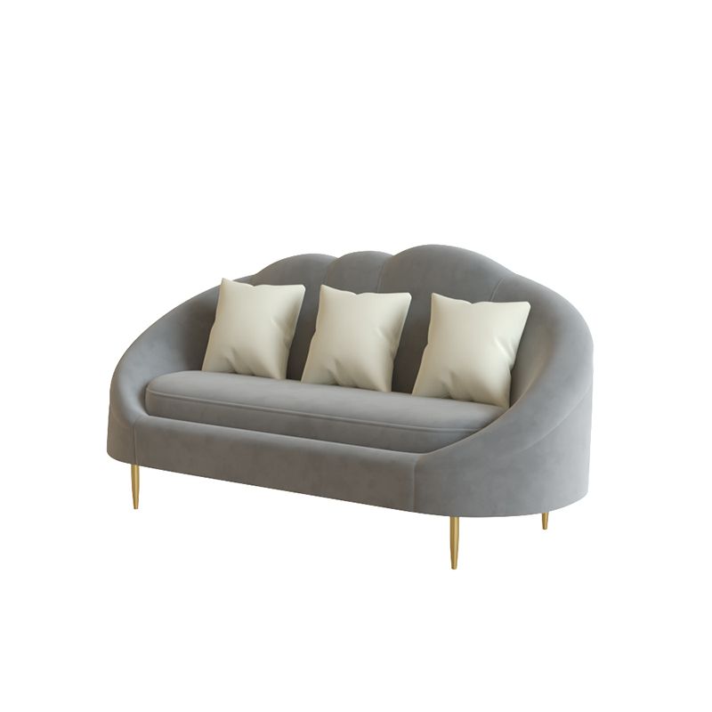 Canapé canapé incurvé contemporain en velours canapé de bras en pente pour le salon