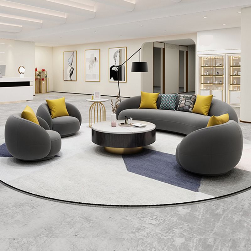 Scandinavian 24.8" H Solid Color Velvet Slope Arm Sofa For Living Room Clearhalo 'furn' 'furn_sofas' 'Furniture' 'Living Room Furniture' 'Sofa' 'sofas' 1200x1200_6d83f677-6421-45a0-93c6-b6744a4a8a89