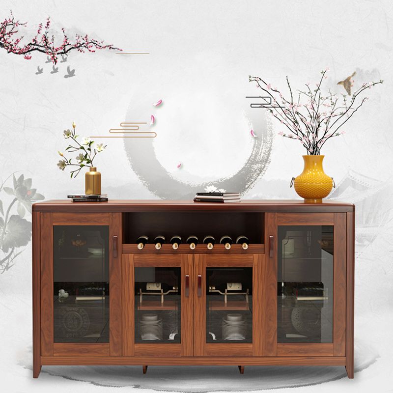 Modern Sideboard in Brown Solid Wood DIning Sideboard with Doors Clearhalo 'buffet_sideboard' 'Buffets & Sideboards' 'furn' 'furn_buffet_sideboard' 'Furniture' 'Kitchen & Dining Furniture' 1200x1200_6d879273-2e69-4c0a-950d-9eaa86903c7d