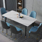 Mesa de comedor rectangular mesa de comedor de piedra con base de hierro
