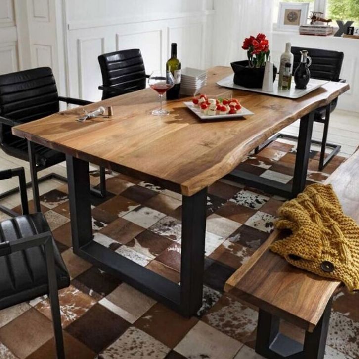 Industrial Brown Rectangle Shape Dining Table Solid Wood Standard Dining Table for Kitchen Clearhalo ' dining_table' 'Dining Tables & Seating' 'Dining Tables' 'furn' 'furn_dining_table' 'Furniture' 'furniture_dining_table' 'Kitchen & Dining Furniture' 'kitchen&dining_furn' 'kitchen' 'kitchen_dining_table' 1200x1200_6d8c0e54-43b8-4ce7-8e1e-a69f8e6b5e8f