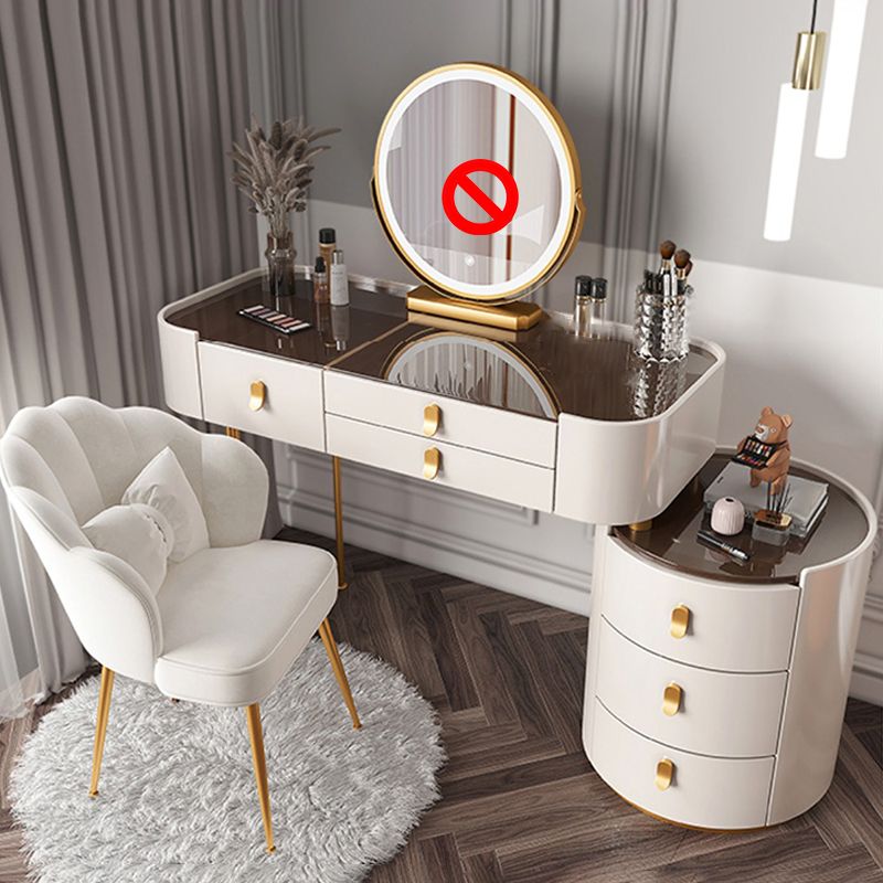 Tavolo da toeletta da toeletta per vanità in legno contemporaneo set di vetro/tavolo da trucco in ardesia