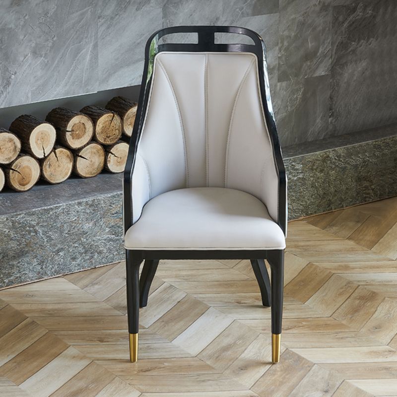 Modern Simple Arm Chair Wooden Frame Dining Arm Chair for Living Room