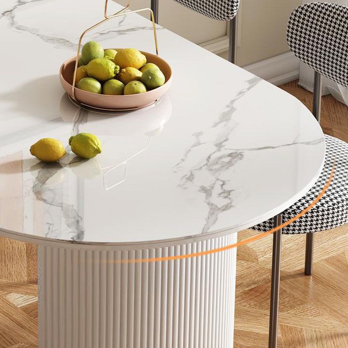 Dining Room Dinner Kitchen Table Double Pedestal Stone Dining Table Clearhalo 'Dining Tables & Seating' 'Dining Tables' 'dining_table' 'furn' 'furn_dining_table' 'Furniture' 'Kitchen & Dining Furniture' 1200x1200_6d900d12-d3a9-417a-8f4b-eaa4f493580e
