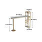 Glam Style Gold Iron Bar Table 41.3"H Faux Marble White Top Bistro Table with Wine Rack Clearhalo 'Bar Furniture' 'Bar Tables' 'bar_tables' 'Furniture' 'furniture_bar_tables' 'Kitchen & Dining Furniture' 'kitchen&dining_furn' 'kitchen' 1200x1200_6d9066cd-e0af-4cbb-b847-16140b43cef1