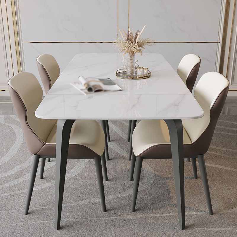 Modern 1/4/5/7/9 Pieces Dining Set Sintered Stone Dining Table Set with Leather Chairs Clearhalo 'Dining Room Sets' 'Dining Tables & Seating' 'dining_room_set' 'furn' 'furn_dining_room_set' 'Furniture' 'furniture_dining_room_set' 'Kitchen & Dining Furniture' 'kitchen&dining_furn' 'kitchen' 1200x1200_6d92b66d-eb26-4cce-91f5-3dc7950f79ba