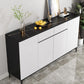Modern Marble Sideboard Table 2-Drawer 80-inch Sideboard in White Clearhalo 'buffet_sideboard' 'Buffets & Sideboards' 'furn' 'furn_buffet_sideboard' 'Furniture' 'furniture_buffet_sideboard' 'Kitchen & Dining Furniture' 1200x1200_6d930016-0b56-4ace-bd2f-615446370e5e