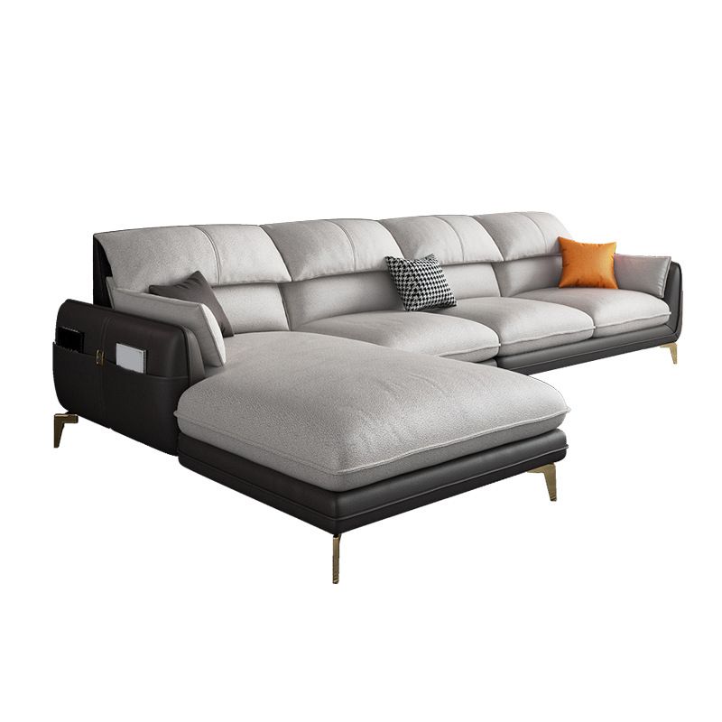 Scandinavian Pillow Top Arm Sectional with Storage for Four People Clearhalo 'furn' 'furn_sectionals' 'Furniture' 'furniture_sectionals' 'Living Room Furniture' 'Sectionals' 1200x1200_6d9337e3-bf23-4ae2-b240-7d65686ff3dd