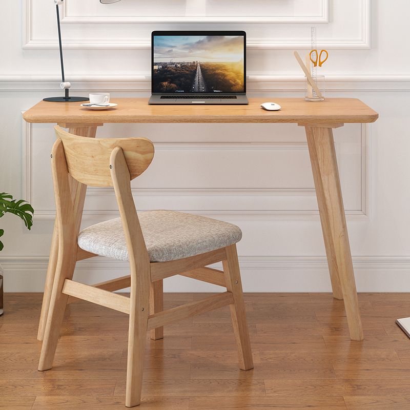 Vast hout gebogen schrijfdesk parsons base natuurlijk kantoor bureau