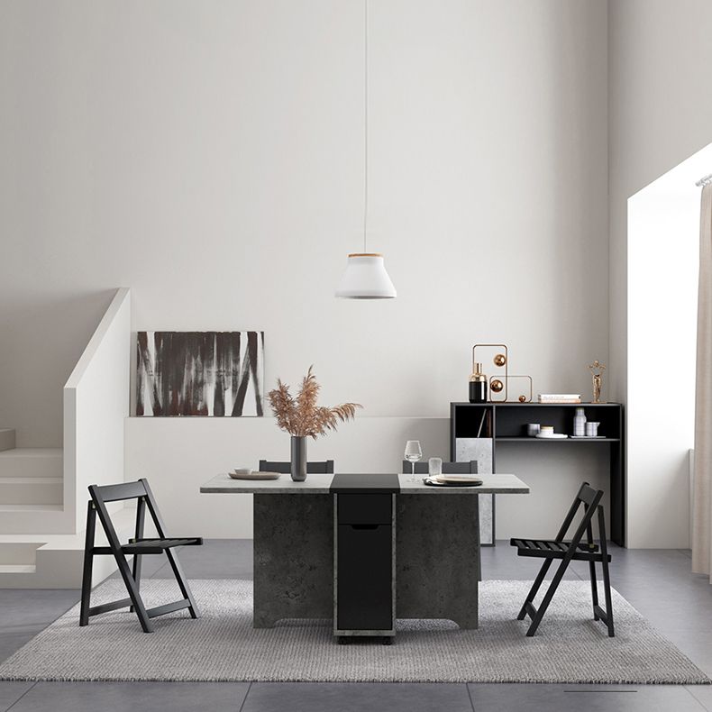 Foldable Artificial Wood Table Modern Rectangle Table with Storage (only table) Clearhalo ' dining_table' 'Dining Tables & Seating' 'Dining Tables' 'furn' 'furn_dining_table' 'Furniture' 'furniture_dining_table' 'Kitchen & Dining Furniture' 'kitchen&dining_furn' 'kitchen' 'kitchen_dining_table' 1200x1200_6d94863e-89c7-45cb-8180-585cac415922