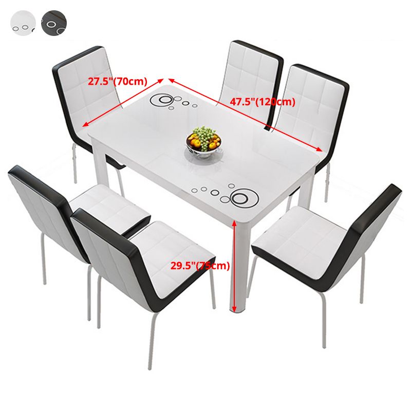 Glass Top Dining Table Modern Rectangle Dining Table with 4 Legs Clearhalo ' dining_table' 'Dining Tables & Seating' 'Dining Tables' 'Furniture' 'furniture_dining_table' 'Kitchen & Dining Furniture' 'kitchen&dining_furn' 'kitchen' 'kitchen_dining_table' 1200x1200_6d94cf2b-001c-42f8-be4a-06d546278b15